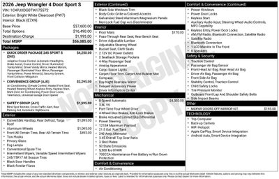 2026 Jeep Wrangler Sport S