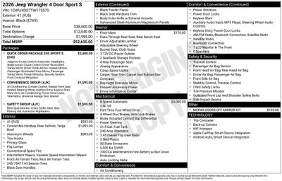 2026 Jeep Wrangler Sport S