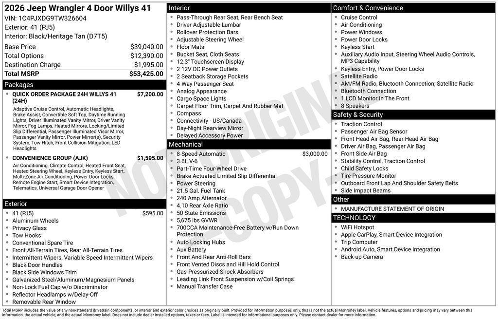 2026 Jeep Wrangler Willys 41