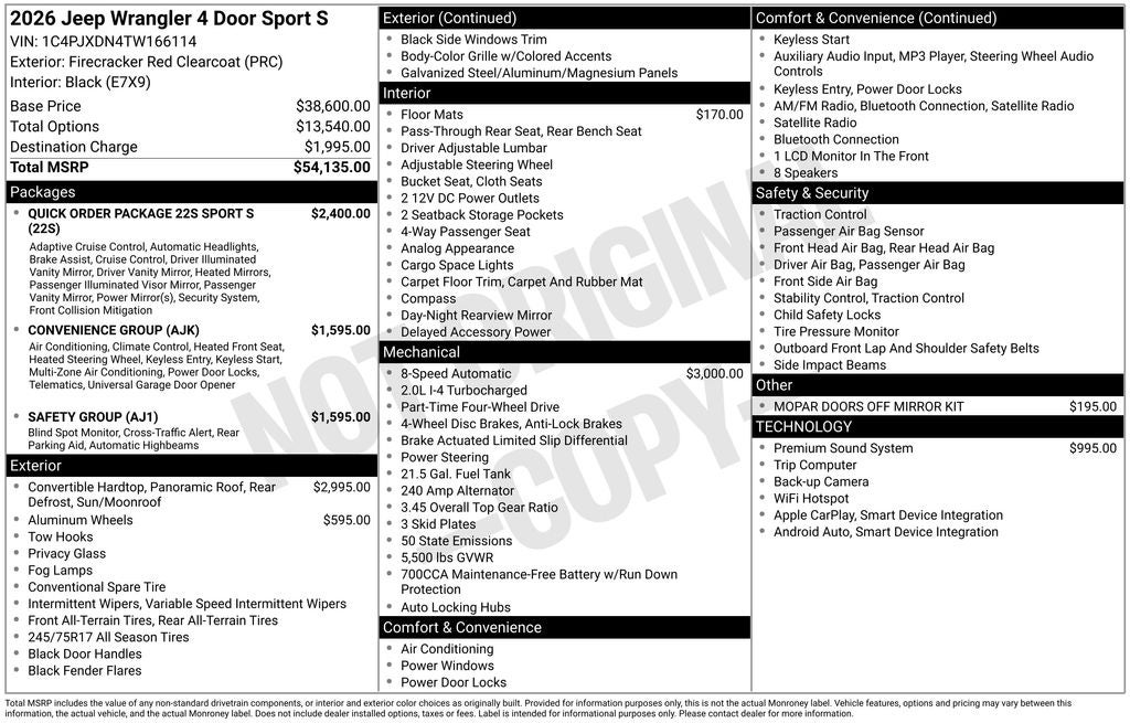 2026 Jeep Wrangler Sport S