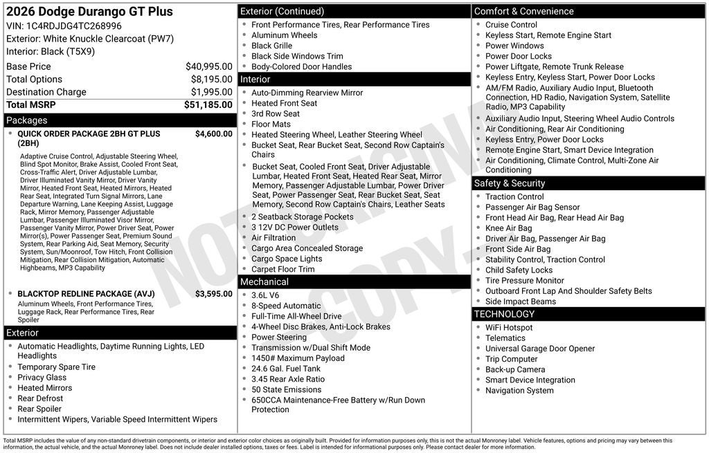 2026 Dodge Durango GT Plus