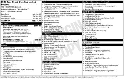 2027 Jeep Grand Cherokee Limited Reserve