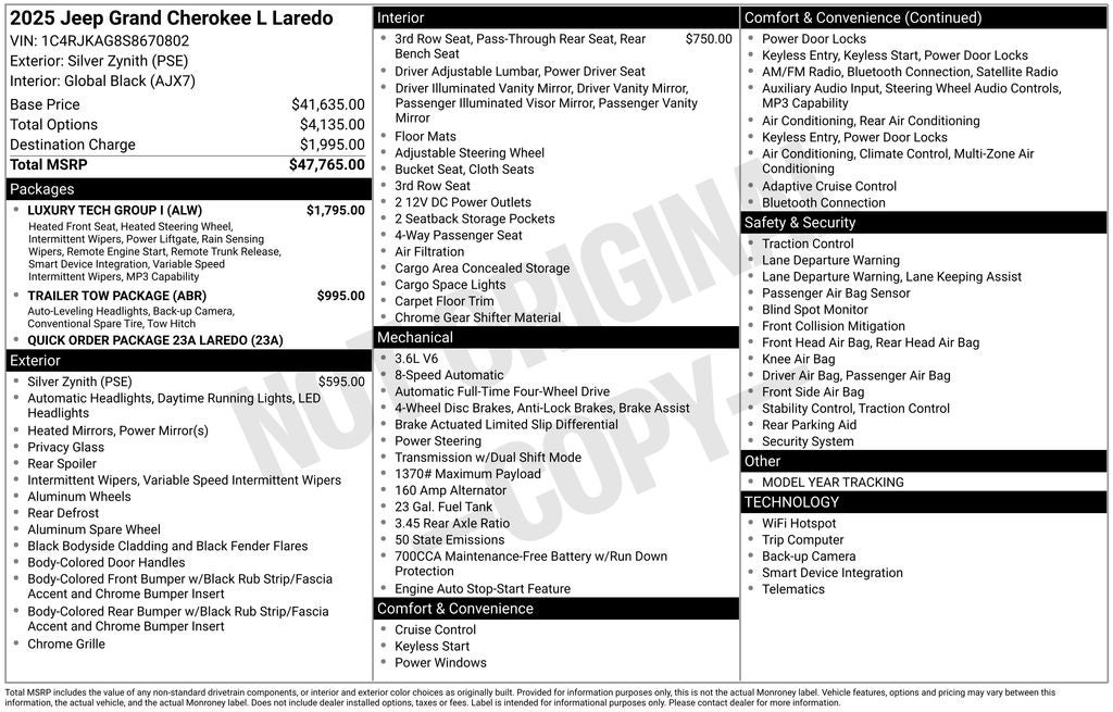 2025 Jeep Grand Cherokee L Laredo