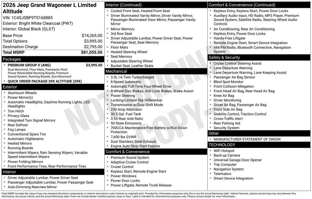 2026 Jeep Grand Wagoneer Limited Altitude