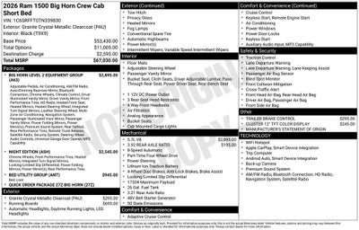 2026 RAM Ram 1500 Big Horn/Lone Star