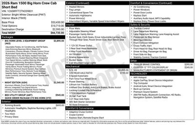 2026 RAM Ram 1500 Big Horn/Lone Star