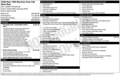 2026 RAM Ram 1500 Big Horn/Lone Star