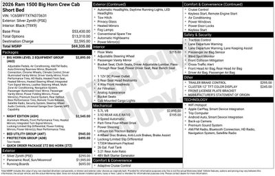 2026 RAM Ram 1500 Big Horn/Lone Star