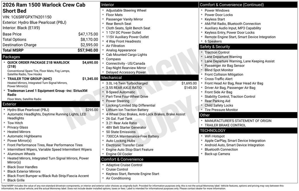 2026 RAM Ram 1500 Tradesman Warlock