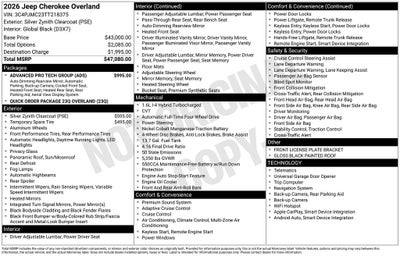 2026 Jeep Cherokee Overland