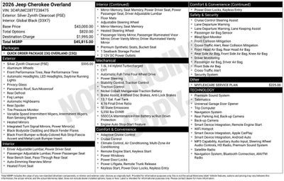 2026 Jeep Cherokee Overland