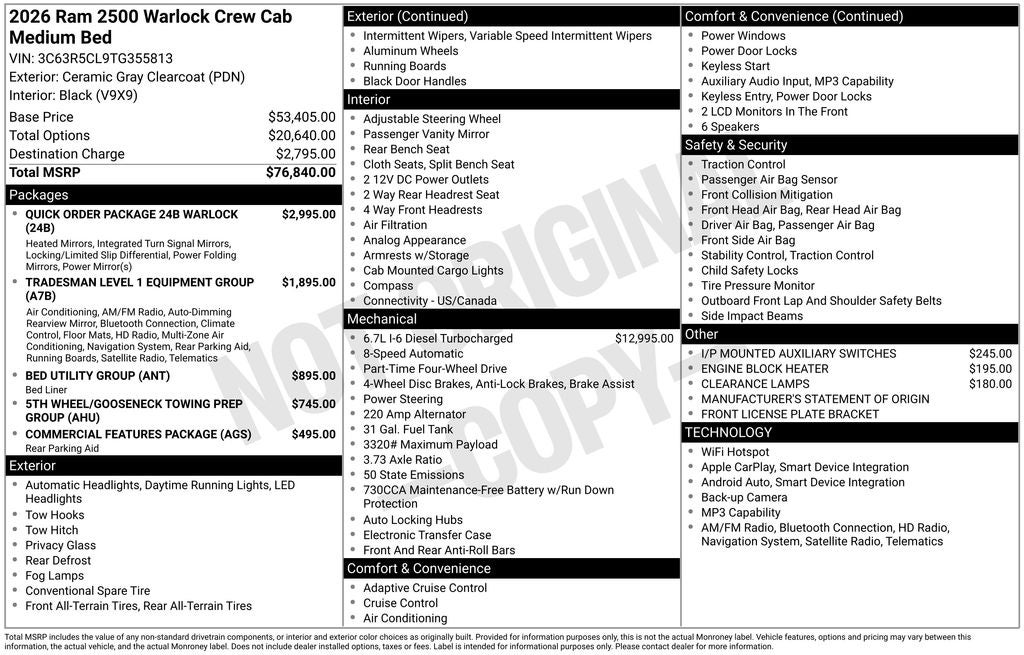 2026 RAM Ram 2500 Tradesman