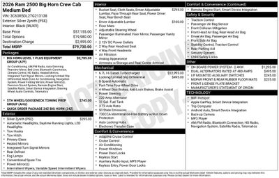 2026 RAM Ram 2500 Big Horn