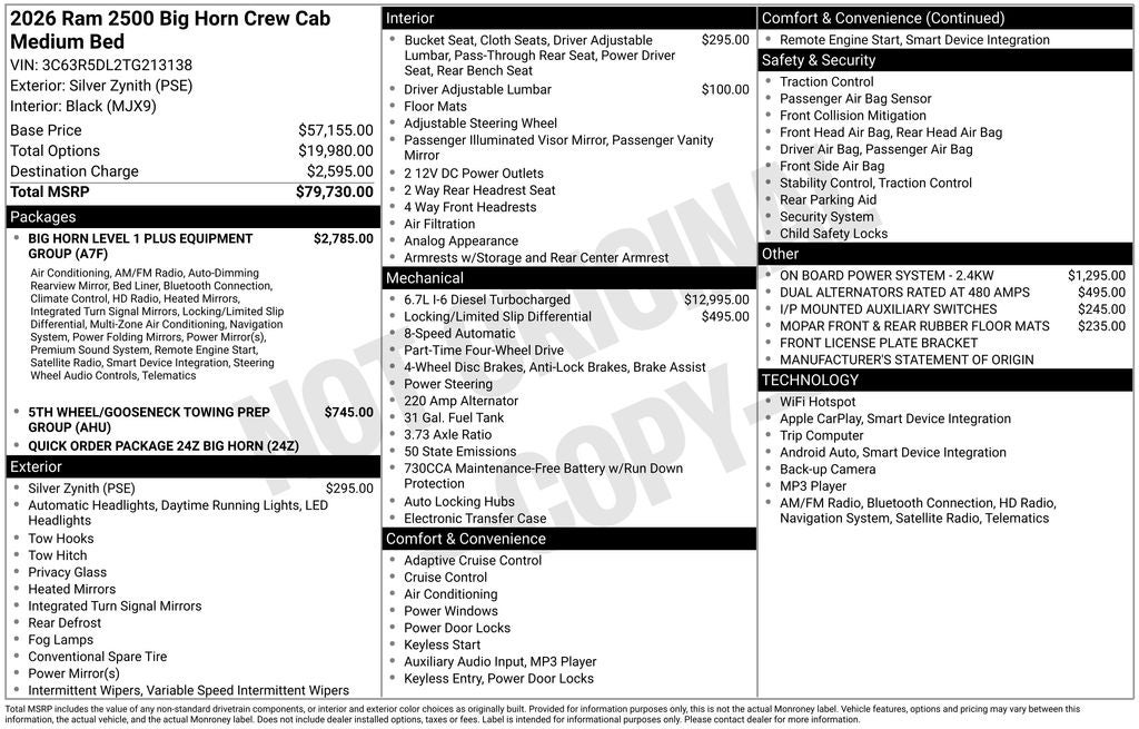 2026 RAM Ram 2500 Big Horn