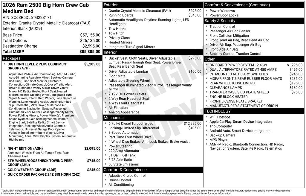 2026 RAM Ram 2500 Big Horn