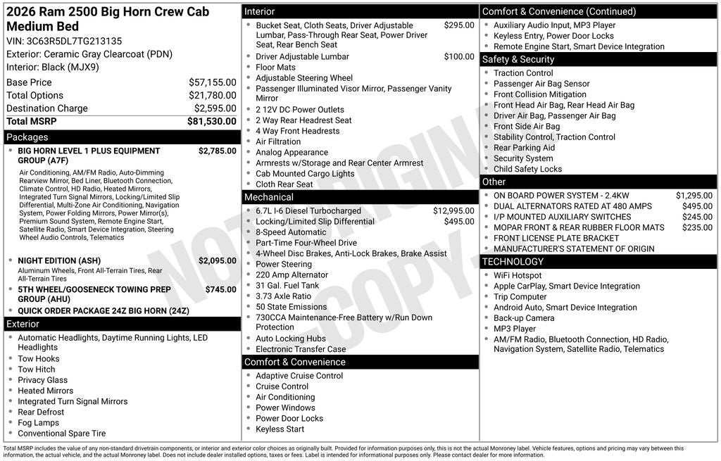 2026 RAM Ram 2500 Big Horn