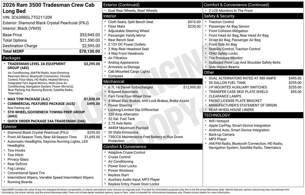 2026 RAM Ram 3500 Tradesman