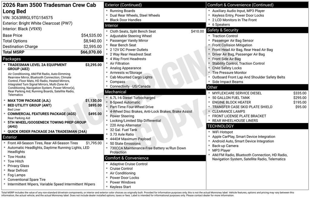 2026 RAM Ram 3500 Tradesman