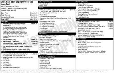 2026 RAM Ram 3500 Big Horn