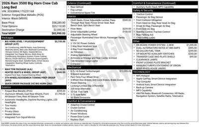 2026 RAM Ram 3500 Big Horn