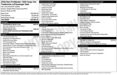 2026 RAM ProMaster 1500 Low Roof