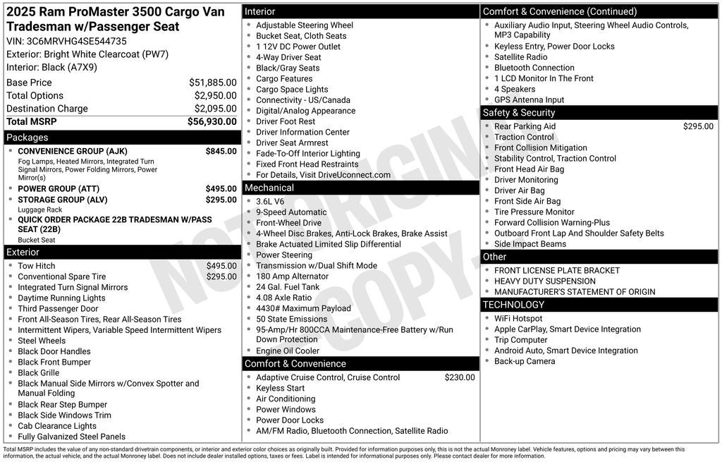 2025 RAM Ram ProMaster High Roof