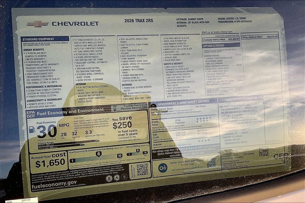 2026 Chevrolet Trax 2RS
