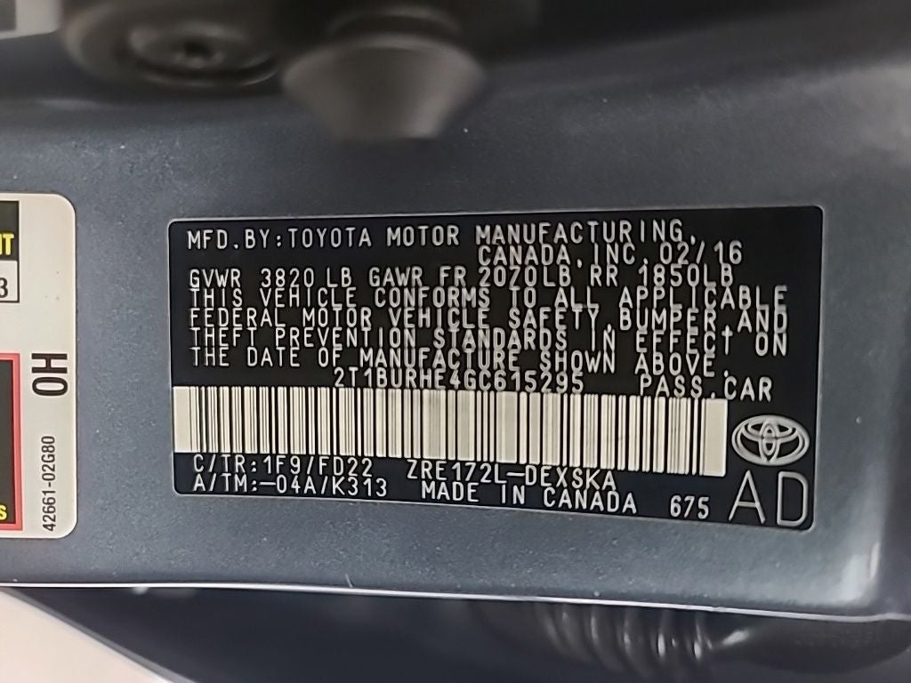 2016 Toyota Corolla S Plus