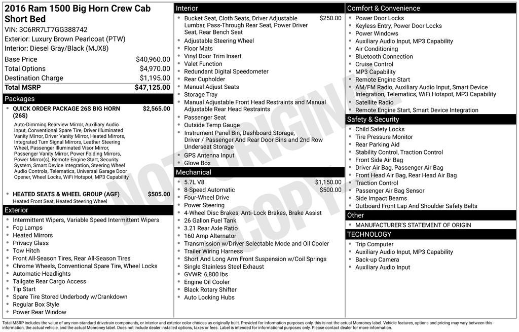 2016 RAM 1500 Big Horn
