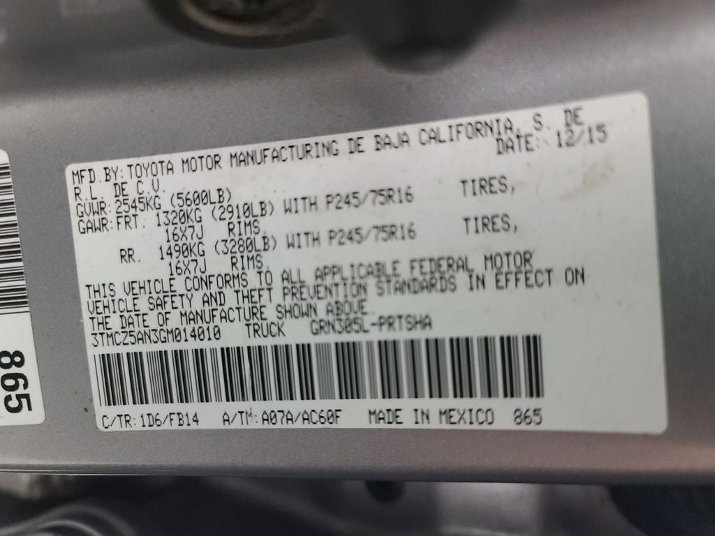 2016 Toyota Tacoma SR V6