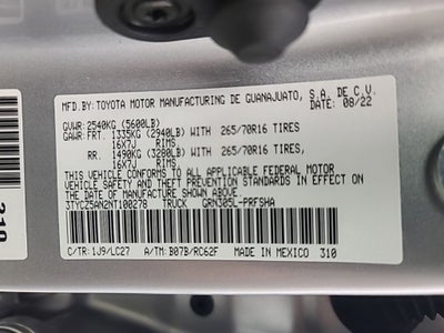 2022 Toyota Tacoma TRD Off-Road MT V6