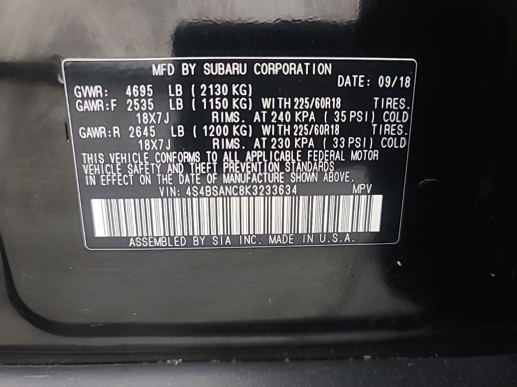 2019 Subaru Outback 2.5i Limited