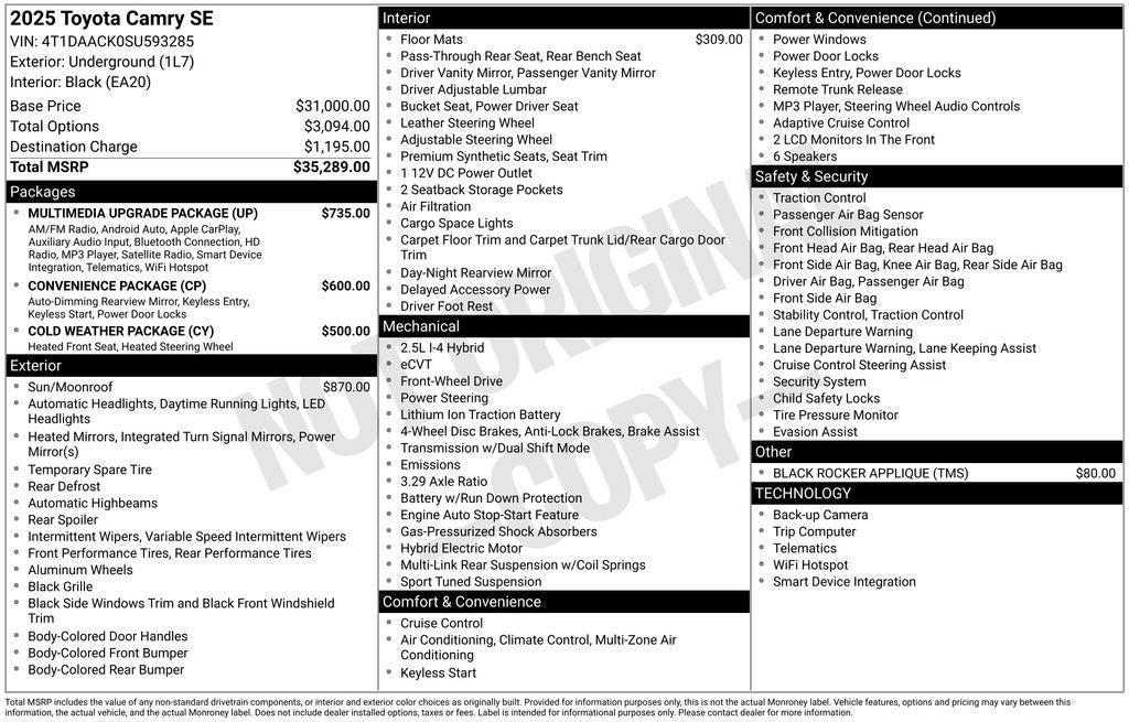 2025 Toyota Camry SE