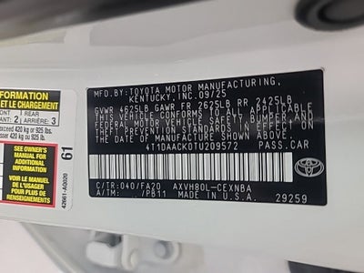 2026 Toyota Camry LE