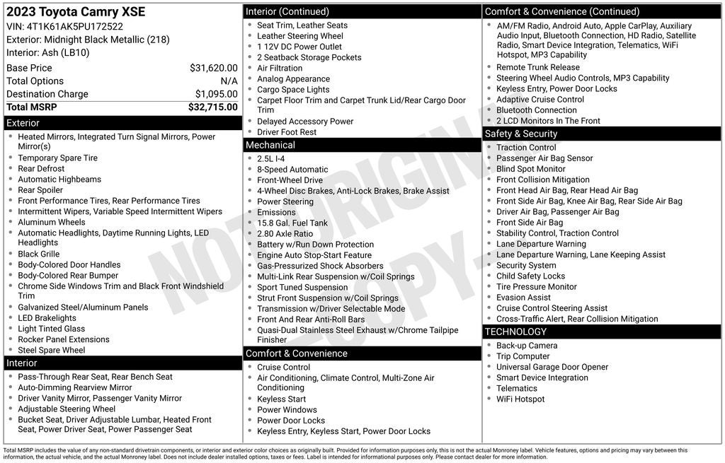 2023 Toyota Camry XSE