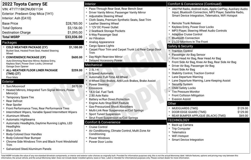 2022 Toyota Camry SE
