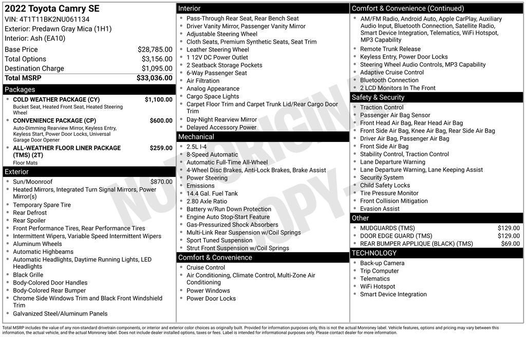 2022 Toyota Camry SE
