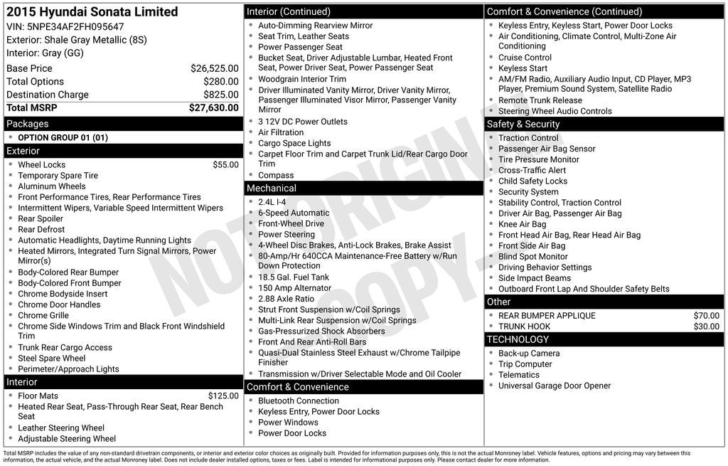 2015 Hyundai Sonata Limited