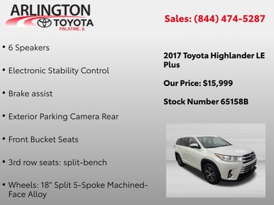 2017 Toyota HIGHLANDER LE Plus