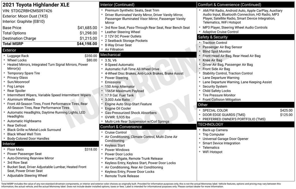 2021 Toyota Highlander XLE