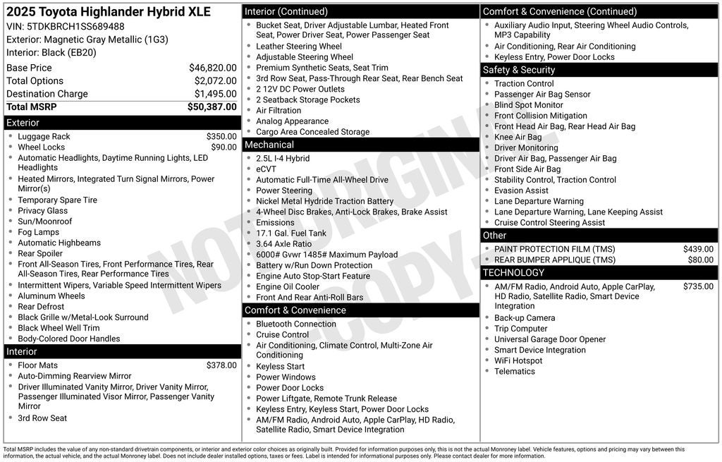 2025 Toyota Highlander Hybrid XLE