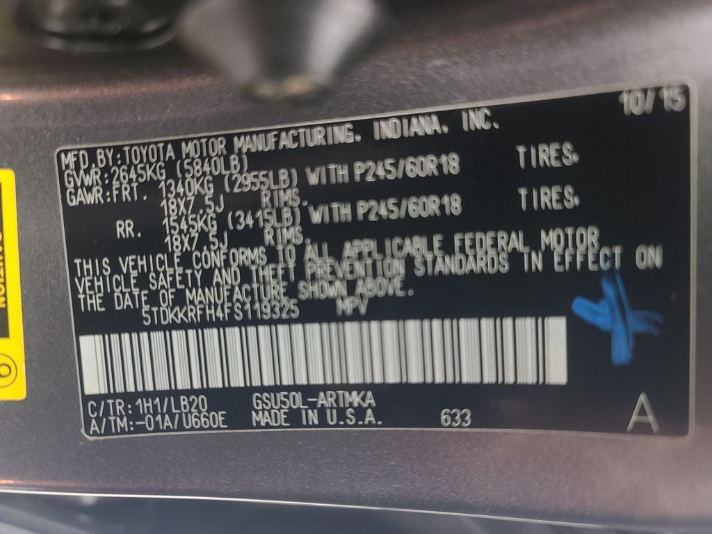 2015 Toyota Highlander XLE V6