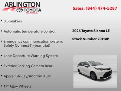 2026 Toyota Sienna LE 8 Passenger