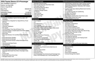 2026 Toyota Sienna LE 8 Passenger