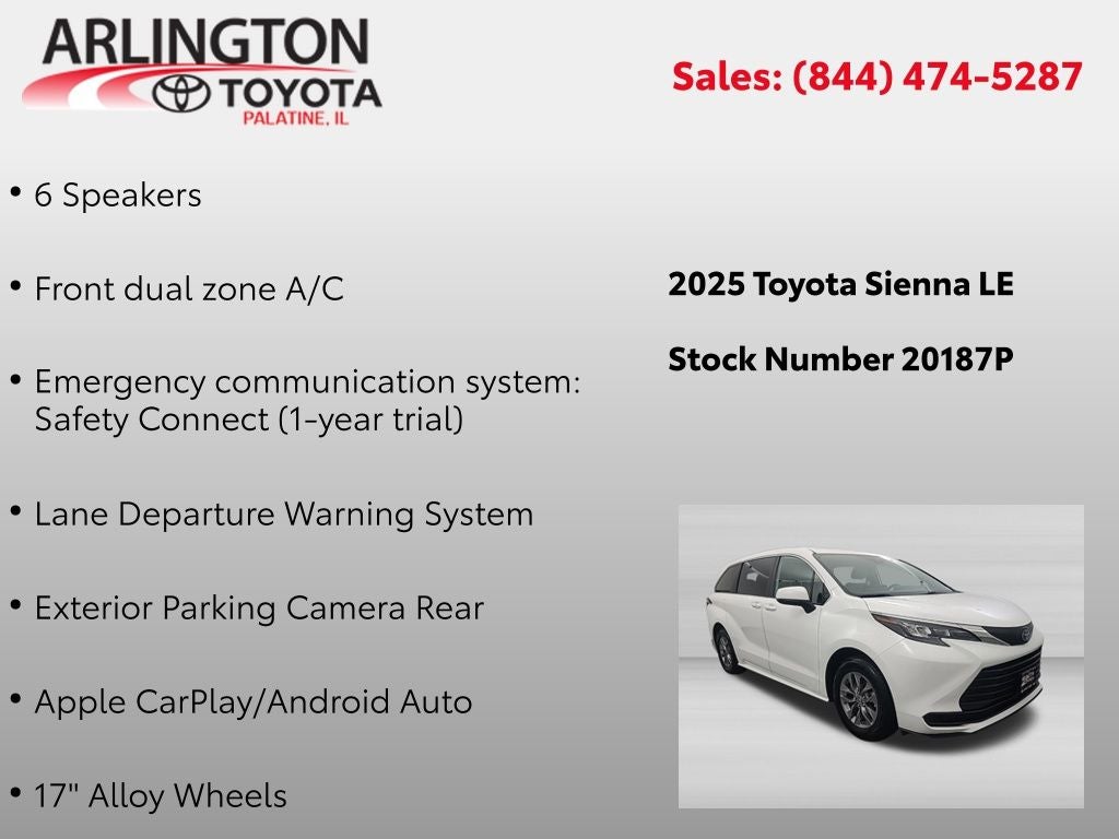 2025 Toyota Sienna LE 8 Passenger