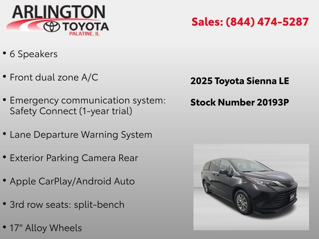 2025 Toyota Sienna LE 8 Passenger