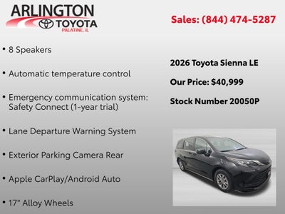2026 Toyota Sienna LE 8 Passenger