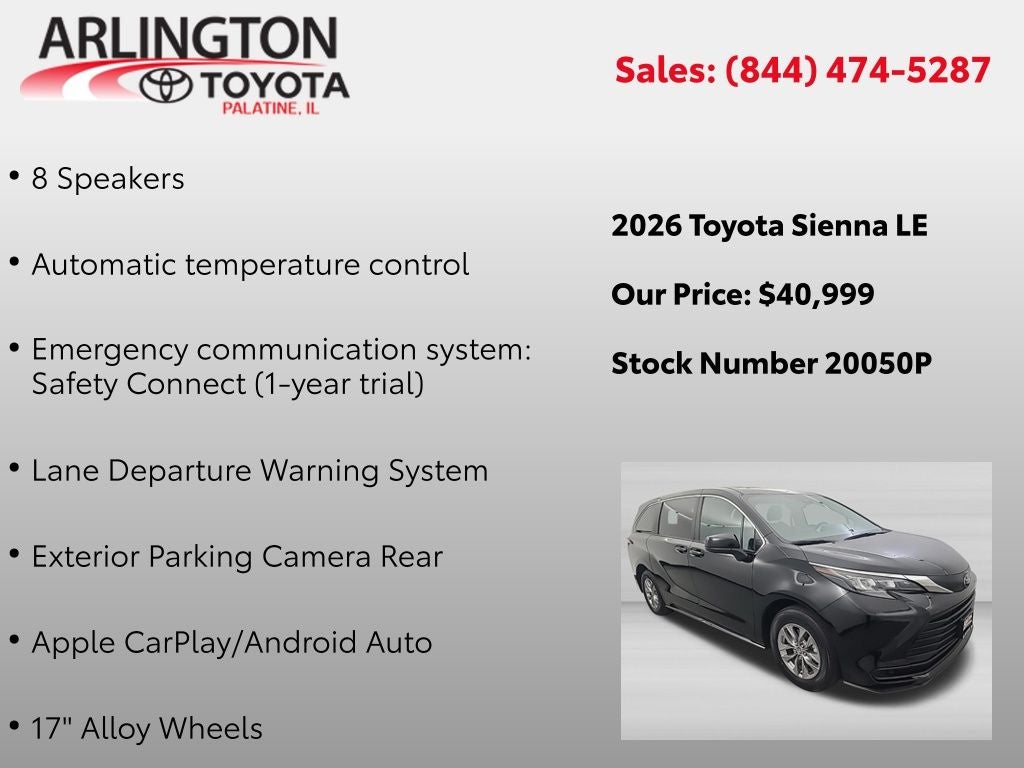 2026 Toyota Sienna LE 8 Passenger