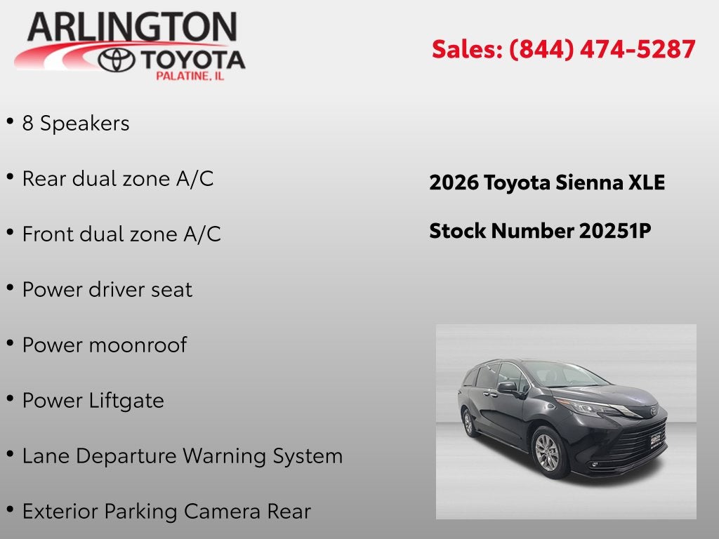 2026 Toyota Sienna XLE 8 Passenger