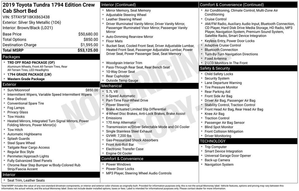 2019 Toyota Tundra 1794 CrewMax